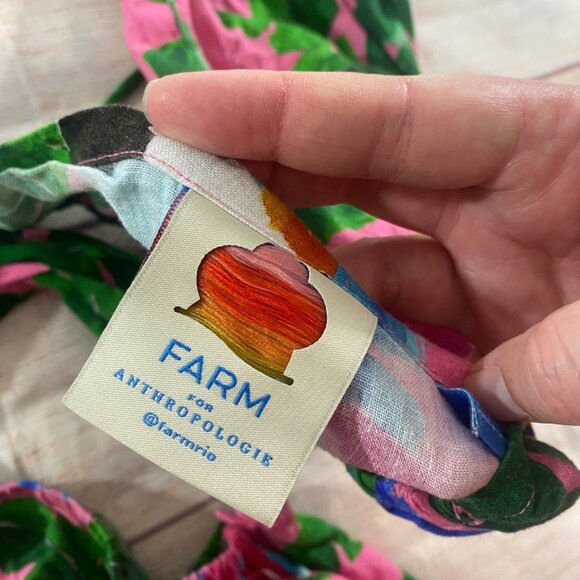 Farm Rio X Anthropologie Women's Printed V Neck Cut Out Dress - S Petite - Picture 10 of 16